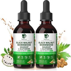 2Pack Cleanse Parasite Detox Tincture Wormwood, Soursop Black Walnut Hull,Clove