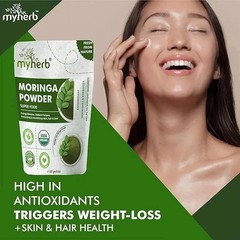 2x MYHERB Organic Moringa Powder 227gm Herbal Wellness Support