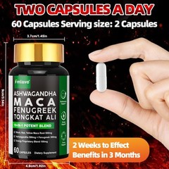 2 pack Black Maca Root Ashwagandha Fenugreek Panax Ginseng, Male Enhancing 120ct