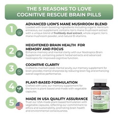 Superfood Science Cognitive Rescue Dual Extract Lion’s Mane, Memory & Focus