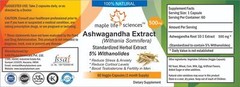 Indian Ginseng Extract 5% Withanolides (Withania Somnifera) CAPSULES Anti-stress
