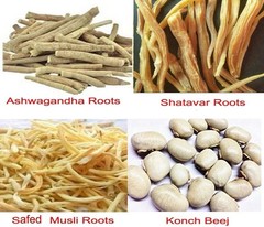 Safed Musli Shatavari Ashwagandha Kaunch Beej Whole Roots Combo 50g Each
