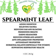 Spearmint Leaf Herb Natural Organic for Digestion & Liver Wellness 28.3g | 1 oz