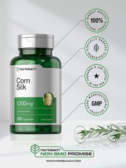 Corn Silk Capsules 1200mg | 200 Pills | Non-GMO, Gluten Free | by Horbaach