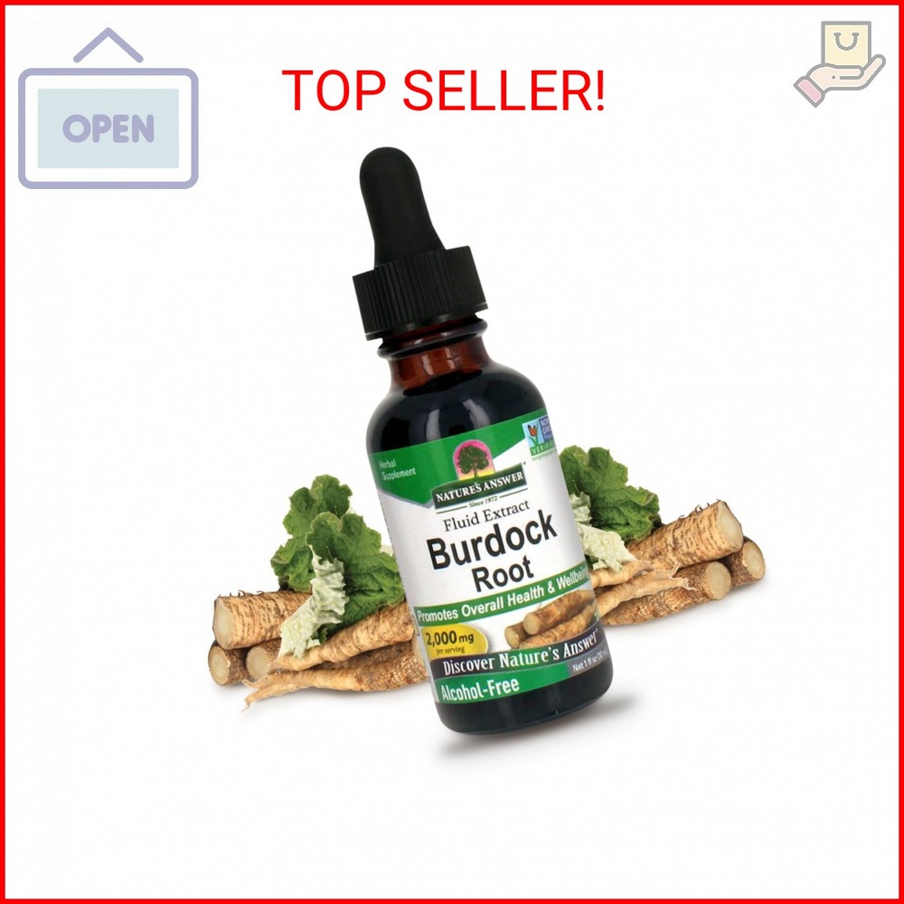 Nature’s Answer Alcohol-Free Burdock Root 2000mg 1oz Extract | Promotes Overall