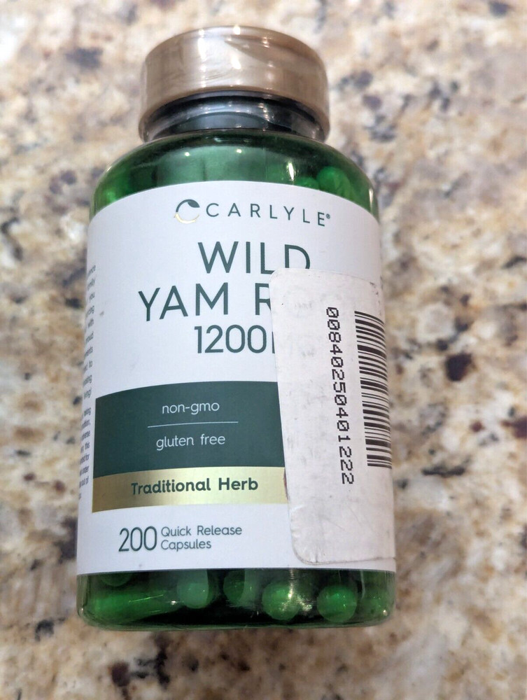 Carlyle Wild Yam Root Quick Release 1200mg 200 Capsules exp: 07/2027
