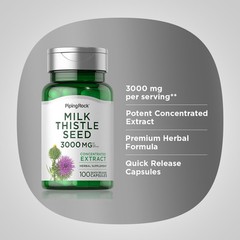 Milk Thistle Extract | 3000mg | 100 Capsules | Non-GMO | by Piping Rock