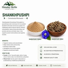 Organic Shankhpushpi Powder & Whole Herb | Convolvulus Pluricaulis Ayurvedic