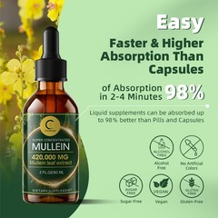 Mullein Drops for Lungs–Mullein Leaf Extract with Chlorophyll Liquid 60ml