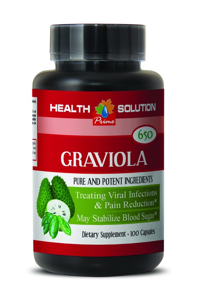 anti-bacterial action – GRAVIOLA Leaf Extract 650 Mg – clean your body – 1 Bot