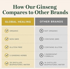 Global Healing Ginseng Liquid Extract 2oz Organic Herbal Supplement Exp. 12/2028