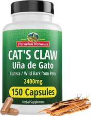 Cat’s Claw 150Capsules – Uña de Gato 100% Natural Cats Claw Bark Grown in Peru
