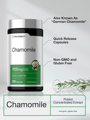 Chamomile Capsules | 1100mg | 200 Count | Non-GMO, Gluten Free | by Horbaach