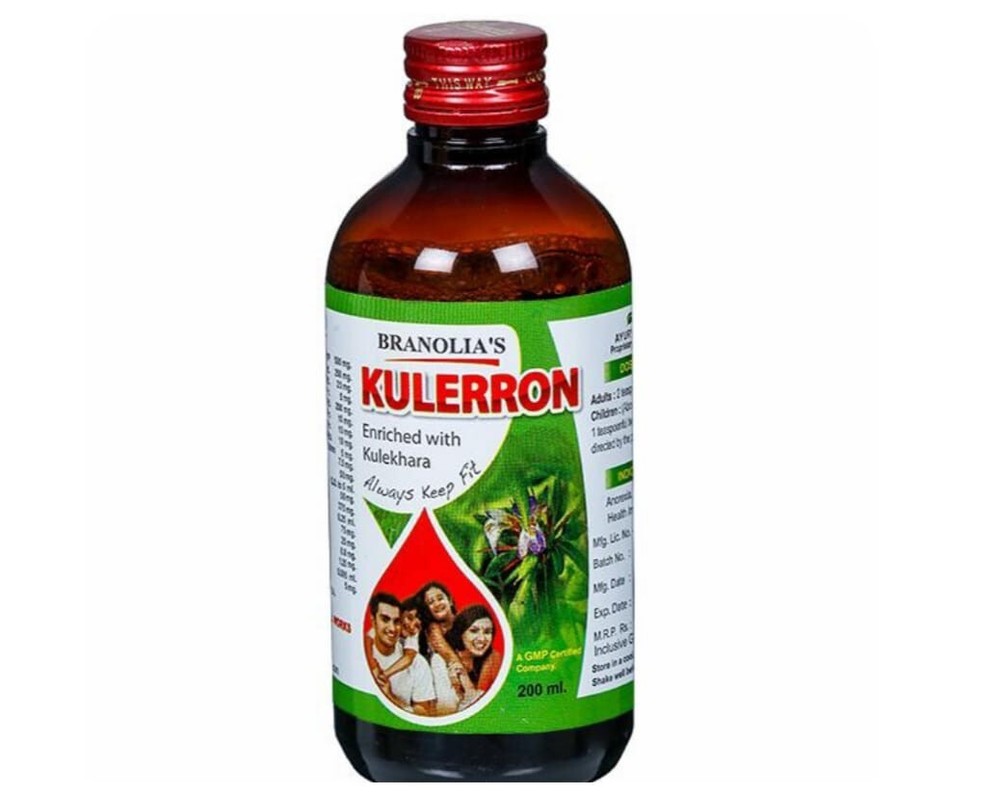 Branolia Kulerron Syrup 200 ml, Kulekhara Syrup for increasing Iron Level