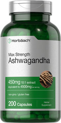 Ashwagandha Capsules 4500mg | 200 Capsules | Non-GMO, Gluten Free | by Horbaach