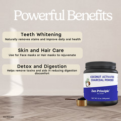 Coconut Activated Charcoal Powder. Teeth Whitening. Made in USA. 12 oz