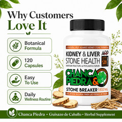 Chanca Piedra 1800 mg 120 CAPSULES Peruvian material Stone Breaker CHANCAPIEDRA