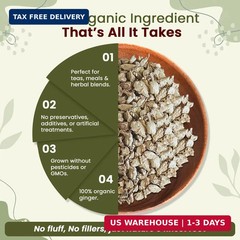 Organic Way Premium Dried Ginger Root Cut & Sifted (Zingiber officinale) – Organ