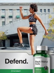 Black Walnut Hulls 1000mg | 120 Capsules | Non-GMO & Gluten Free | by Horbaach