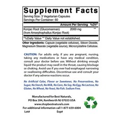 2 Pack Best Naturals Konjac Glucomannan root 2000mg/serving 180 Veggie Caps