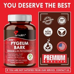Pygeum Bark Extract Powder 500mg 120 Capsules Support Prostate Health