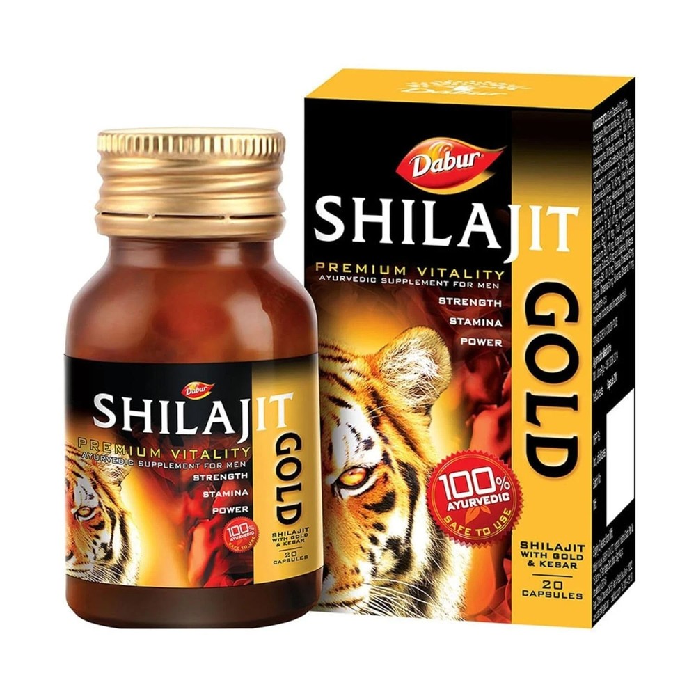 Shilajit Gold 20cap. 100% Ayurvedic For Power,Stamina,Strength,Counter Weakness