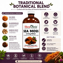 16 oz Sea Moss Bladderwrack Living Bitters Herbal Blend Liquid by Shea Olein