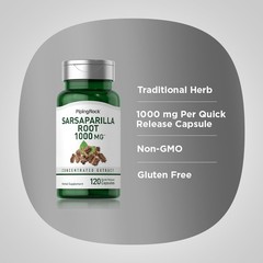 Sarsaparilla Root Capsules | 1000mg | 120 Count | Non-GMO | by Piping Rock