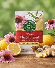 Traditional Medicinals Organic Throat Coat Lemon Ginger Echinacea – 16 Ct