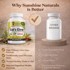 Sunshine Naturals Cat’s Claw 350mg Immune Support 60 Capsules