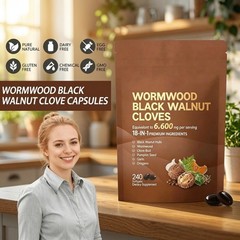 18-in-1 Wormwood Black Walnut Cloves–Natural Cleanse & Metabolism, 240 Softgels