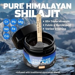 Pure 100% Himalayan Shilajit Resin, Organic, Extremely Potent, Fulvic Acid, 30g