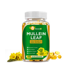 Mullein Leaf Capsules For Lung Cleansing & Detox Herbal Dietary Supplement