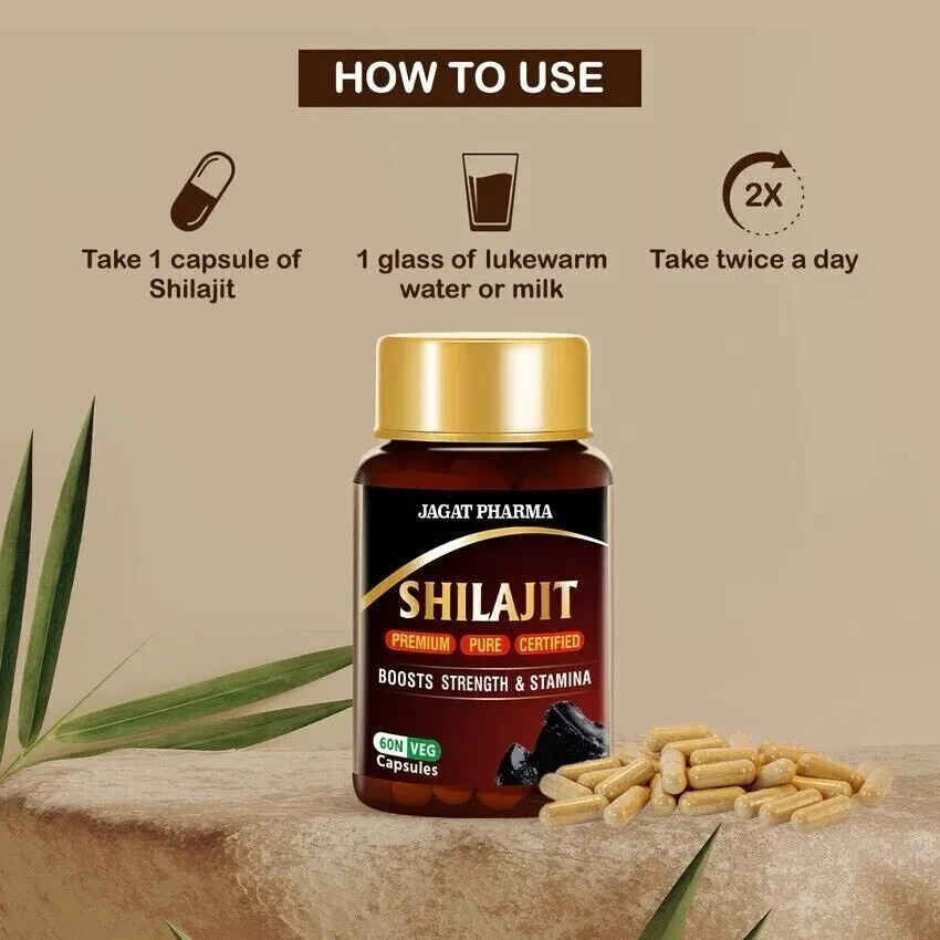 Himalayan Premium Pure Shilajit Certified Cap (60 Caps) IMPROVES VIGOR-VITALITY