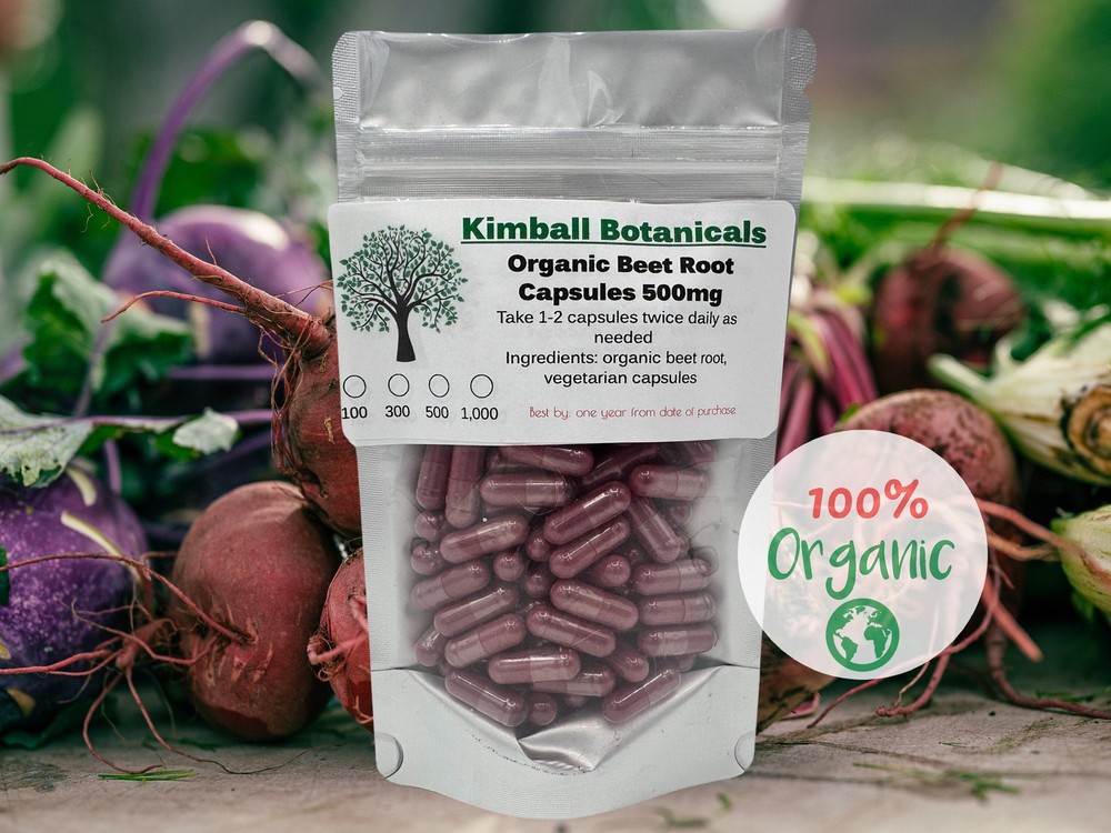 USDA Organic Beet Root (Beta vulgaris) 500mg vegetarian capsules pure with zero