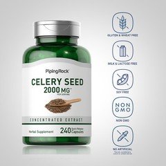 Celery Seed Extract Capsules | 2000mg | 240 Count | Non-GMO | by Piping Rock