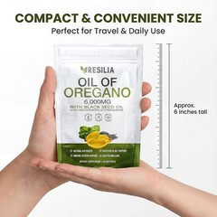 Resilia Softgels with Black Seed Oil 6000mg – Organic Oregano Oil Capsules fo…