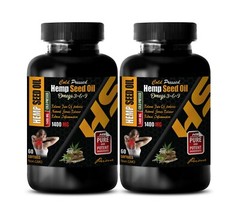 pure hemp oil – ORGANIC HEMP SEED OIL 1400mg – pain relief – 2 Bot 120 Capsules