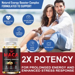 Peruvian Maca Root 12000mg 240 Capsules Organic Vitamins Supports Desire Stamina