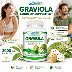 Graviola Capsules Leaf and Fruit Extract 90 capsules Soursop Annona High Potency