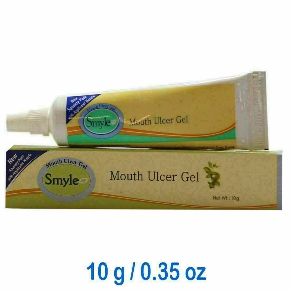 5 x Smyle mouth ulcer gel Ayurveda instant ulcer pain relief 10g free shipping