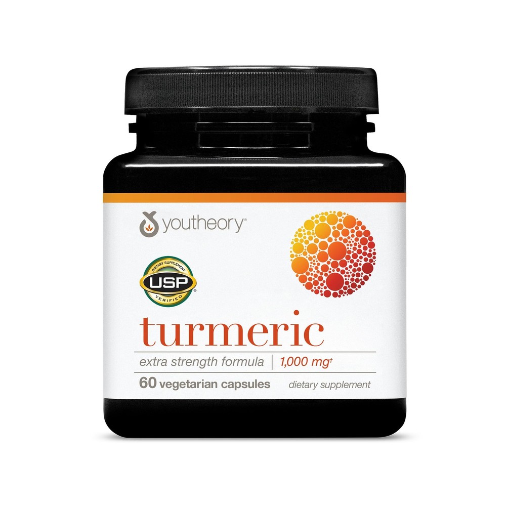 Youtheory Turmeric Extra Strength – 1,000 mg – 60 Count (Pack of 1), No Color