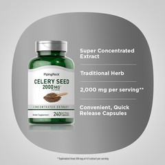 Celery Seed Extract Capsules | 2000mg | 240 Count | Non-GMO | by Piping Rock