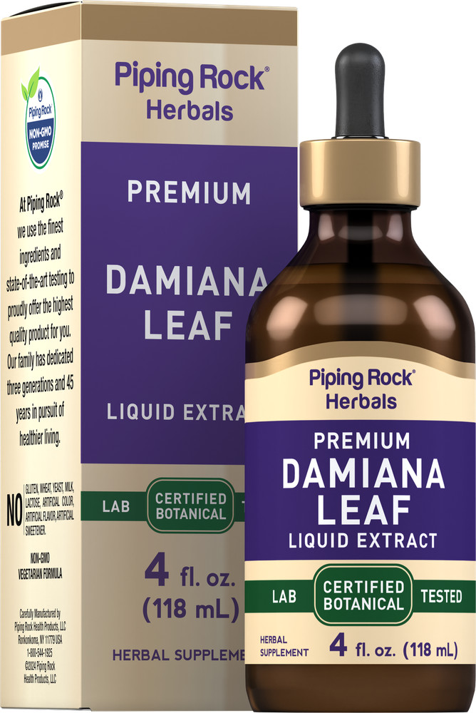 Damiana Extract Liiquid | 4 fl oz | Vegetarian | Alcohol Free | by Piping Rock