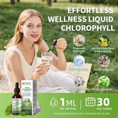 Chlorophyll Liquid Drops 200mg – Immune & Detox Support, 2 Bottles Supply