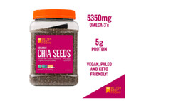 Organic Black Chia Seeds 100% Pure Omega 3 Vegan Gluten Free Non GMO USDA 2 LB