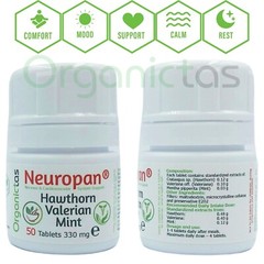 NEUROPAN Hawthorn Valerian Mint Tablets Natural Anxiety Sleep Aid & Anti Stress