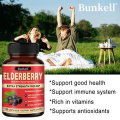 Elderberry Capsules 10:1 Extract Immune System Support Sambucus Nigra Extract