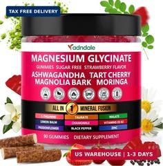 Adndale 90ct 15-in-1 Magnesium Glycinate Gummies 400 mg/serv- with Magnesium …