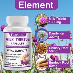 MILK THISTLE CAPSULES-Supports Liver Health Milk Thistle Extract,Detox